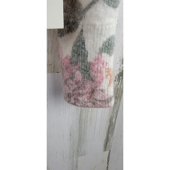 NWT Joie Womens Angora Sweater | Foral Print Peony | Size Medium - Picture 5 of 7